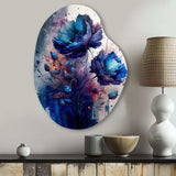 Vibrant Blue Flower Bouquet II - Asymmetric Metal Wall Art