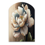 Cream White Flower - Asymmetric Metal Wall Art