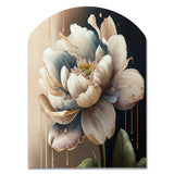 Cream White Flower - Asymmetric Metal Wall Art