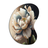 Cream White Flower - Asymmetric Metal Wall Art