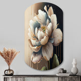 Cream White Flower - Asymmetric Metal Wall Art