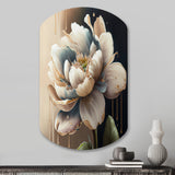 Cream White Flower - Asymmetric Metal Wall Art