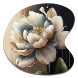 Cream White Flower - Asymmetric Metal Wall Art