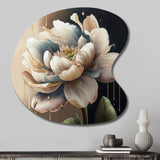 Cream White Flower - Asymmetric Metal Wall Art