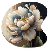 Cream White Flower - Asymmetric Metal Wall Art