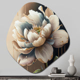 Cream White Flower - Asymmetric Metal Wall Art