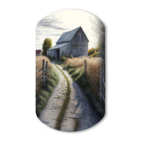 Picturesque Winding Path And Barn IV - Asymmetric Metal Wall Art