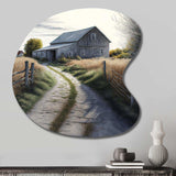 Picturesque Winding Path And Barn IV - Asymmetric Metal Wall Art