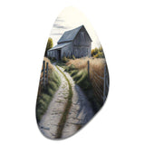 Picturesque Winding Path And Barn IV - Asymmetric Metal Wall Art