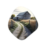 Picturesque Winding Path And Barn IV - Asymmetric Metal Wall Art