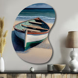 Boat On The Seashore II - Asymmetric Metal Wall Art