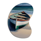 Boat On The Seashore II - Asymmetric Metal Wall Art