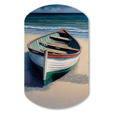 Boat On The Seashore II - Asymmetric Metal Wall Art