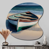 Boat On The Seashore II - Asymmetric Metal Wall Art