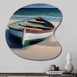 Boat On The Seashore II - Asymmetric Metal Wall Art