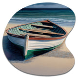 Boat On The Seashore II - Asymmetric Metal Wall Art