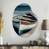 Boat On The Seashore II - Asymmetric Metal Wall Art