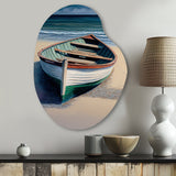 Boat On The Seashore II - Asymmetric Metal Wall Art