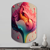 Multicolor Liquid Ink Tulip Flowers I - Asymmetric Metal Wall Art