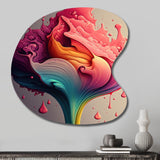 Multicolor Liquid Ink Tulip Flowers I - Asymmetric Metal Wall Art