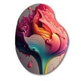 Multicolor Liquid Ink Tulip Flowers I - Asymmetric Metal Wall Art