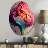 Multicolor Liquid Ink Tulip Flowers I - Asymmetric Metal Wall Art