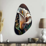 Gren And White Calla Lily Flower II - Asymmetric Metal Wall Art