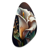 Gren And White Calla Lily Flower II - Asymmetric Metal Wall Art