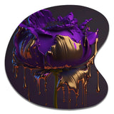 Purple Peony Liquid Gold I - Asymmetric Metal Wall Art