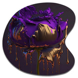 Purple Peony Liquid Gold I - Asymmetric Metal Wall Art