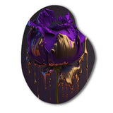 Purple Peony Liquid Gold I - Asymmetric Metal Wall Art