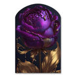 Purple Peony Liquid Gold III - Asymmetric Metal Wall Art