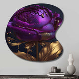 Purple Peony Liquid Gold III - Asymmetric Metal Wall Art