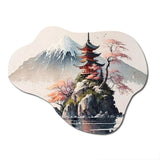 Japanese Landscape In Watercolor I - Asymmetric Metal Wall Art