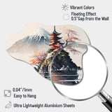 Japanese Landscape In Watercolor I - Asymmetric Metal Wall Art