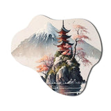 Japanese Landscape In Watercolor I - Asymmetric Metal Wall Art