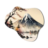 Japanese Landscape In Watercolor II - Asymmetric Metal Wall Art