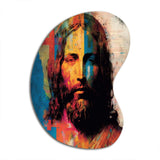 Pop Art Jesus Portrait III - Asymmetric Metal Wall Art