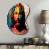 Pop Art Jesus Portrait III - Asymmetric Metal Wall Art