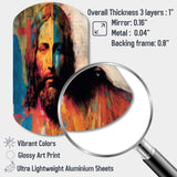 Pop Art Jesus Portrait III - Asymmetric Metal Wall Art