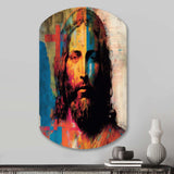 Pop Art Jesus Portrait III - Asymmetric Metal Wall Art