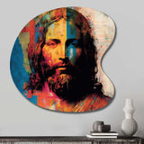 Pop Art Jesus Portrait III - Asymmetric Metal Wall Art