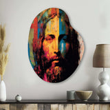 Pop Art Jesus Portrait III - Asymmetric Metal Wall Art