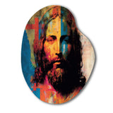 Pop Art Jesus Portrait III - Asymmetric Metal Wall Art