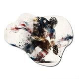 Usa Hockey Player In Action VI - Asymmetric Metal Wall Art