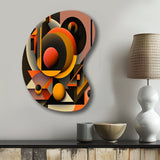 Multicolor Geometric Orange Shapes I - Asymmetric Metal Wall Art