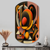 Multicolor Geometric Orange Shapes I - Asymmetric Metal Wall Art