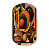 Multicolor Geometric Orange Shapes I - Asymmetric Metal Wall Art