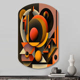 Multicolor Geometric Orange Shapes I - Asymmetric Metal Wall Art