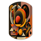 Multicolor Geometric Orange Shapes I - Asymmetric Metal Wall Art